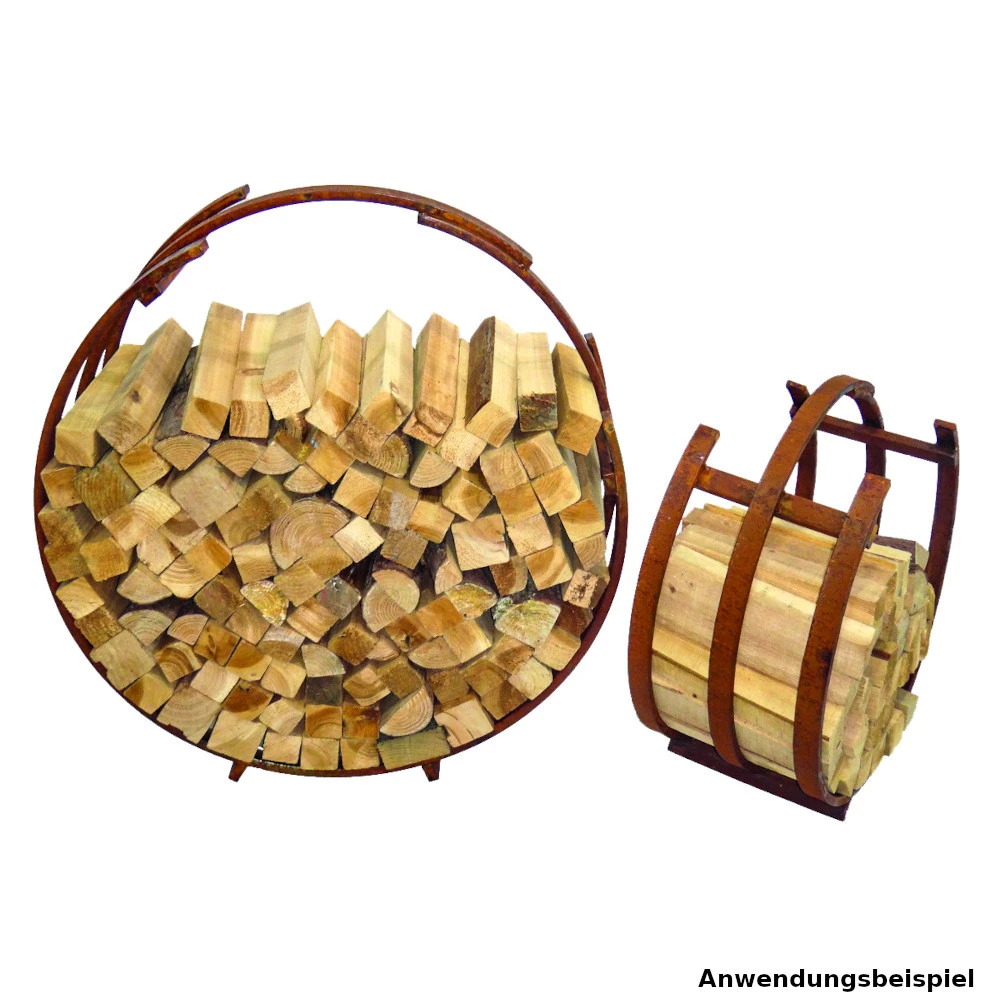 Kaminholzständer Set Rund 2 Stück Aus Stahl In Rostoptik 4 Kaminholzständer Set Rund 2 Stück Aus Stahl In Rostoptik – Bild 2