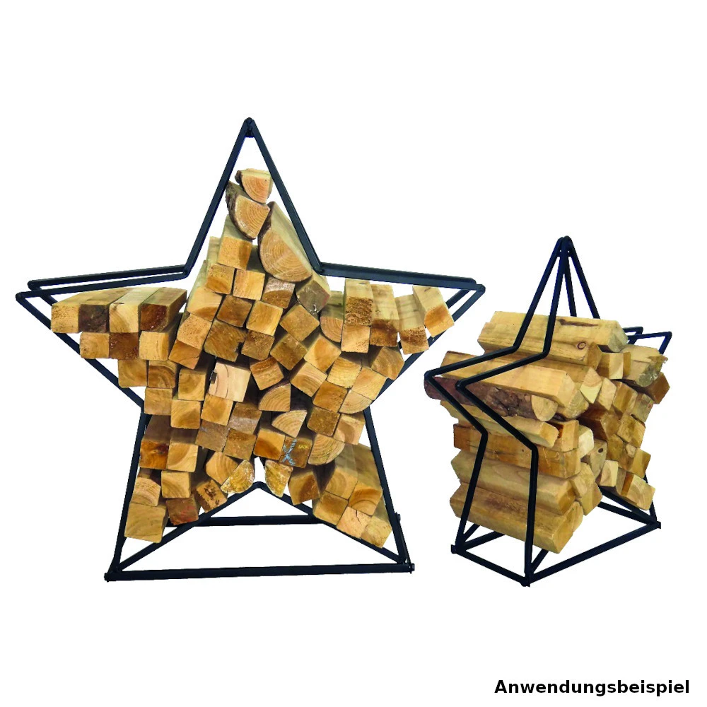 Kaminholzständer Set Sternenförmig 2 Stück Aus Stahl In Schwarz 4 Kaminholzständer Set Sternenförmig 2 Stück Aus Stahl In Schwarz – Bild 2