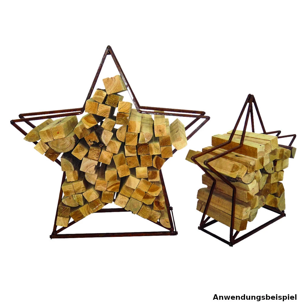 Kaminholzständer Set Sternenförmig 2 Stück Aus Stahl In Rostoptik 4 Kaminholzständer Set Sternenförmig 2 Stück Aus Stahl In Rostoptik – Bild 2