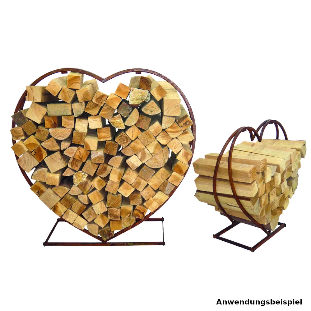 Kaminholzständer Set Herzförmig 2 Stück Aus Stahl In Rostoptik 3 Kaminholzständer Set Herzförmig 2 Stück Aus Stahl In Rostoptik