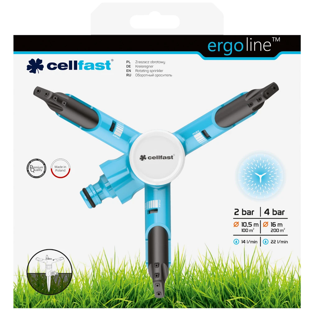 Cellfast Rasensprenger Kreisregner ERGO™ Auf Erdspieß 4 Cellfast Rasensprenger Kreisregner ERGO™ Auf Erdspieß – Bild 2