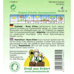 Saatgut Kopfsalat Brauner Trotzkopf Für Ca. 200 Pflanzen -Gartengeräte 2QZVYPddu0UzJ4H 1280x1280