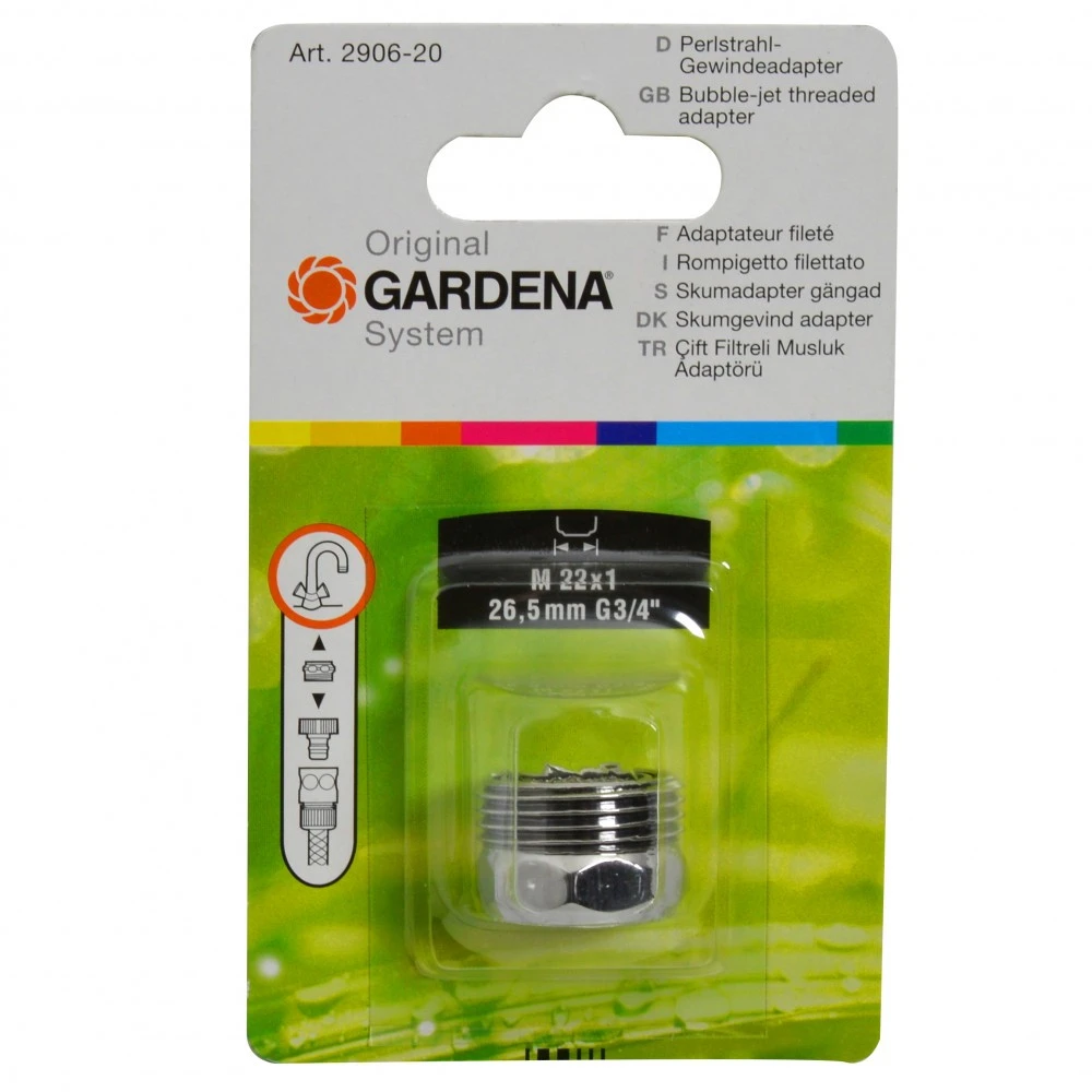 Gardena Perlstrahl-Gewindeadapter M22x1 26,5mm G3/4" Aus Metall 3 Gardena Perlstrahl-Gewindeadapter M22x1 26,5mm G3/4" Aus Metall