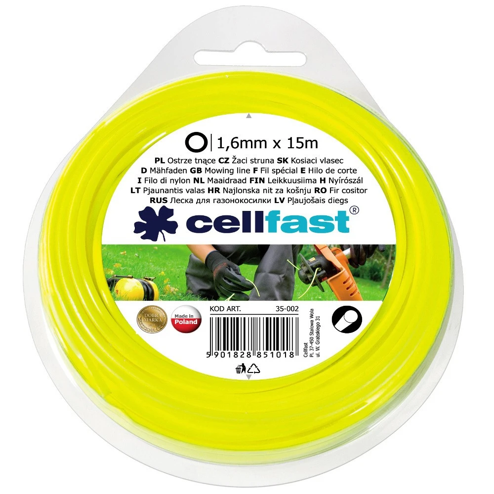Cellfast Trimmerersatzfaden 1,6 Mm X 15 M Rund Aus Nylon 3 Cellfast Trimmerersatzfaden 1,6 Mm X 15 M Rund Aus Nylon
