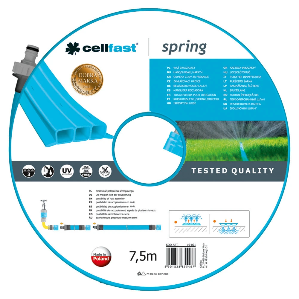 Cellfast Bewässerungsschlauch SPRING 7,5 M Mit Drei Kanälen 5 Cellfast Bewässerungsschlauch SPRING 7,5 M Mit Drei Kanälen – Bild 3