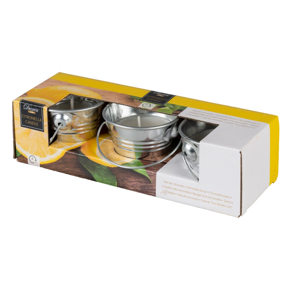 Citronella Wachskerze, In Zinkeimer, Ø 6 Cm 4 Citronella Wachskerze, In Zinkeimer, Ø 6 Cm – Bild 2