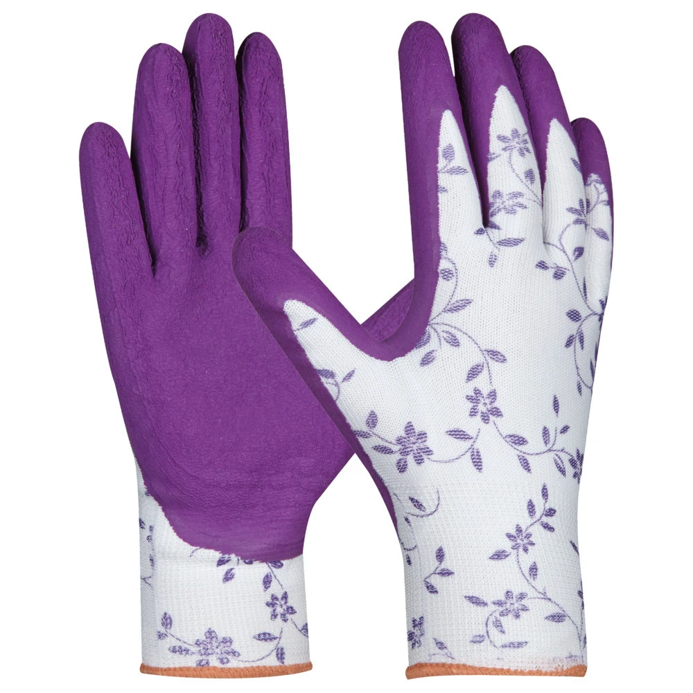 Handschuhe Flower Lila Größe 8 Aus Polyester Mit Blumenmotiv 3 Handschuhe Flower Lila Größe 8 Aus Polyester Mit Blumenmotiv