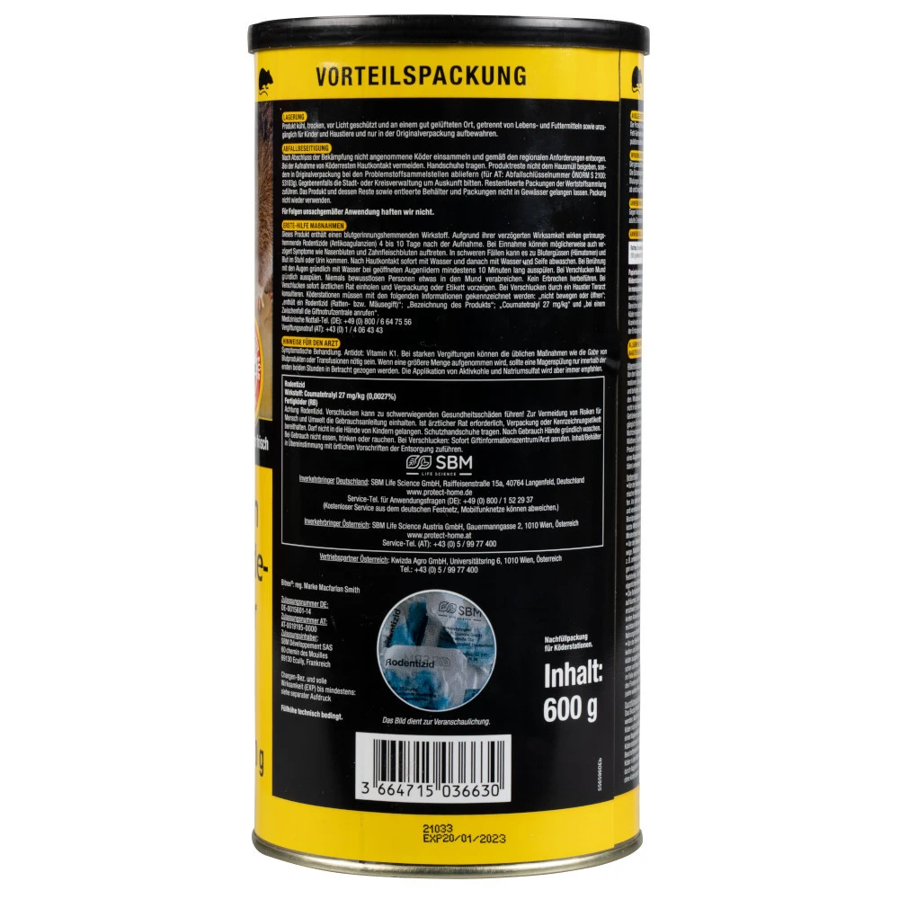 Protect Home Rodicum Ratten-Getreideköder 600 G Vorteilspackung 5 Protect Home Rodicum Ratten-Getreideköder 600 G Vorteilspackung – Bild 3