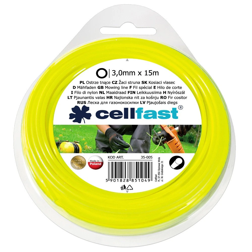 Cellfast Trimmerersatzfaden 3,0 Mm X 15 M Rund Aus Nylon 3 Cellfast Trimmerersatzfaden 3,0 Mm X 15 M Rund Aus Nylon