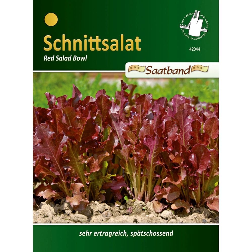 Saatgut Schnittsalat Red Bowl, Ca. 2 Meter Saatband, Ertragreich Und Spätschossend 3 Saatgut Schnittsalat Red Bowl, Ca. 2 Meter Saatband, Ertragreich Und Spätschossend